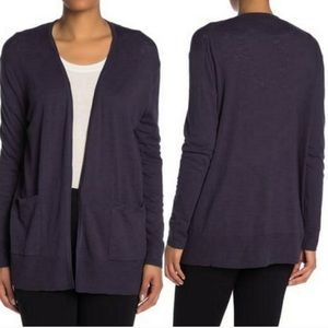 Madewell Slub Cardigan Open Front Pocket Sweater, Dark Cadet, Size XS, NWT